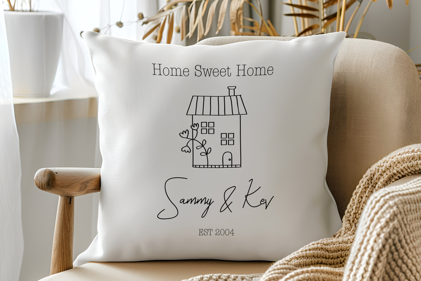 Personalised Couples Home Cushion